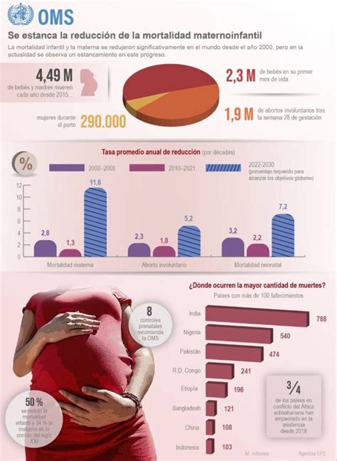 Infografía sobre la mortalidad infantil y materna global