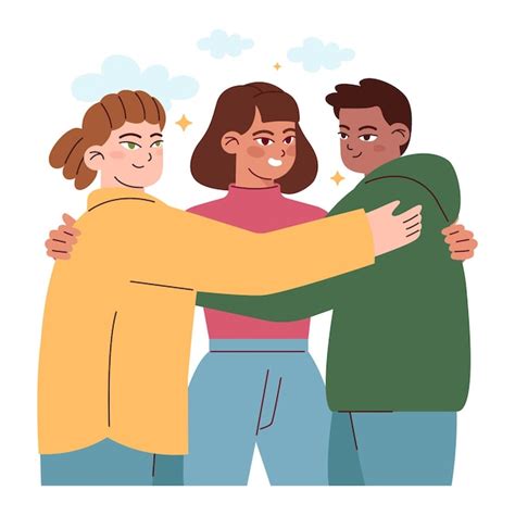 ilustracion de una red de apoyo compuesta por pareja, familiares y amigos