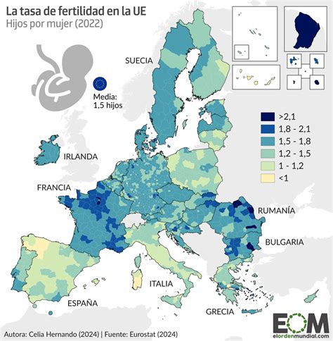 mapa mundial mostrando tasas de fertilidad por país