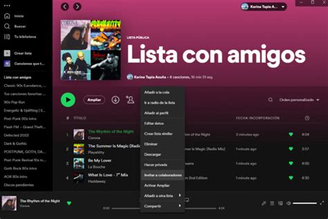 Una captura de pantalla de una lista de reproducción de la telenovela 