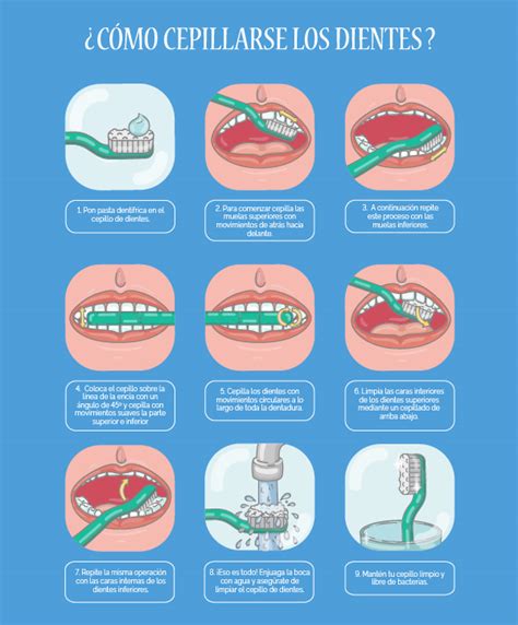 Infografía con los pasos clave para enseñar a un niño a cepillarse los dientes.