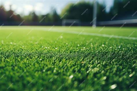 Campo de fútbol con césped verde y denso