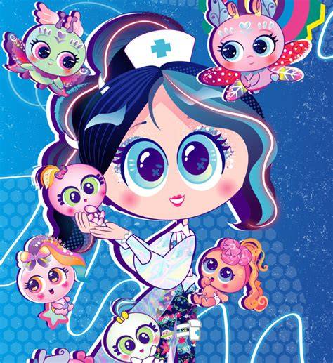 Diseño de personaje de Pistil-lo con la Enfermera Tania de Distroller